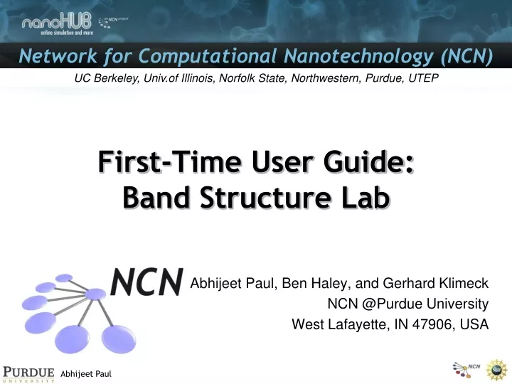 first time user guide band structure lab