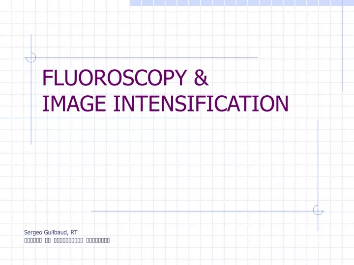 fluoroscopy image intensification