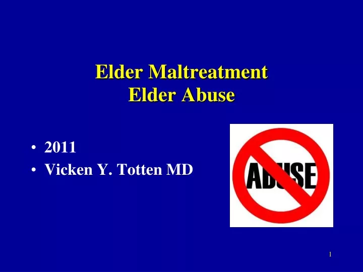 elder maltreatment elder abuse