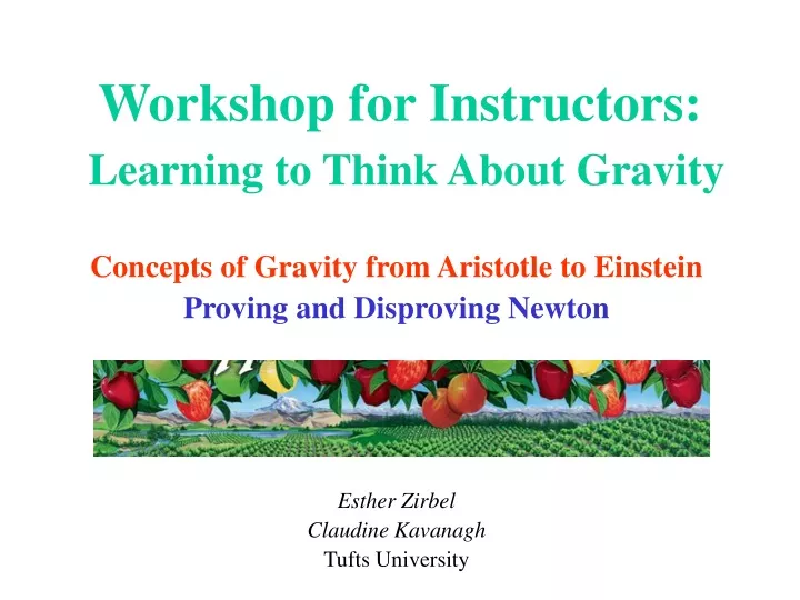 workshop for instructors learning to think about gravity