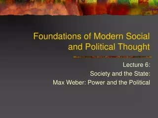 Foundations of Modern Social and Political Thought