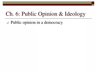 Ch. 6: Public Opinion &amp; Ideology