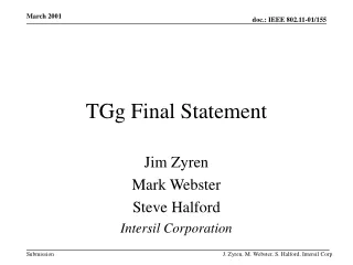 TGg Final Statement