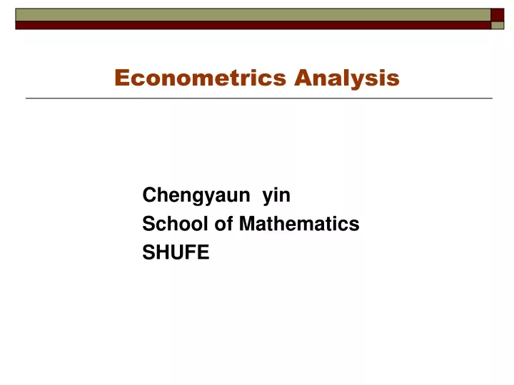 econometrics analysis