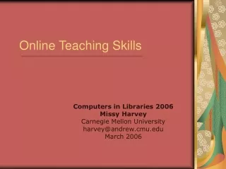 Online Teaching Skills