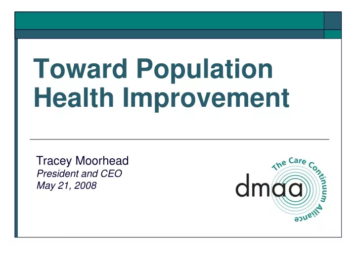 toward population health improvement