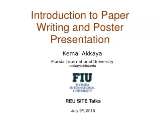 Introduction to Paper Writing and Poster Presentation