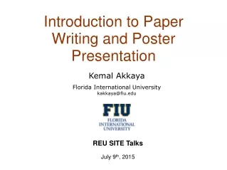 introduction to paper writing and poster presentation