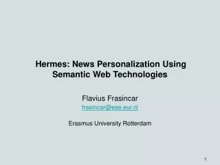 Hermes: News Personalization Using Semantic Web Technologies