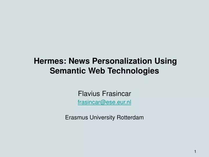 hermes news personalization using semantic web technologies