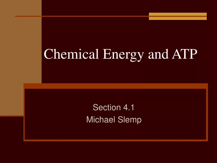 chemical energy and atp