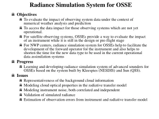 Radiance Simulation System for OSSE