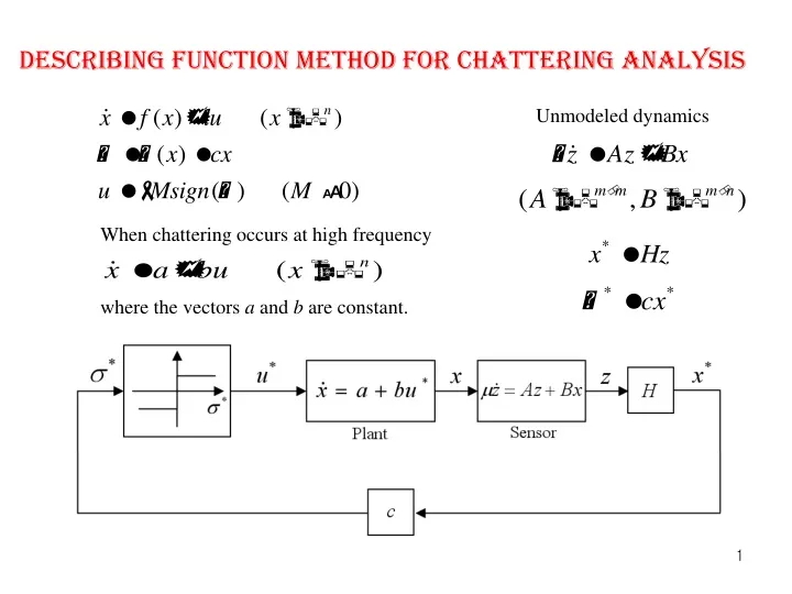 describing function method for chattering analysis