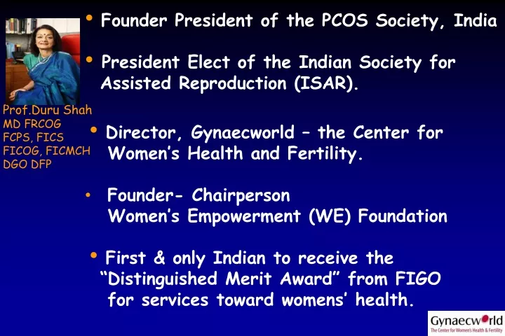 founder president of the pcos society india