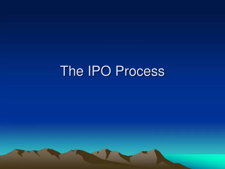the ipo process