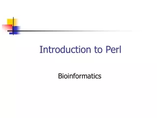 Introduction to Perl