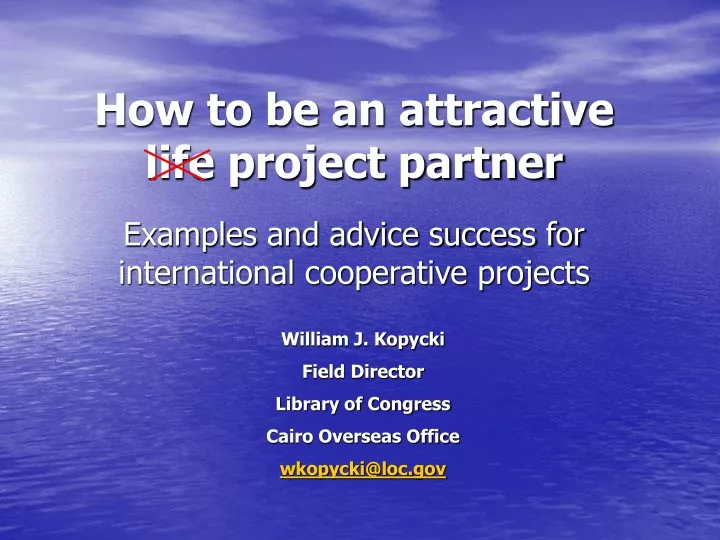 how to be an attractive life project partner