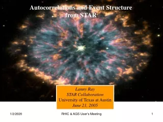 Autocorrelations and Event Structure from STAR