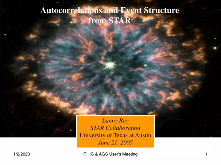 autocorrelations and event structure from star