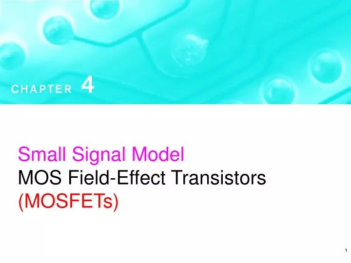 small signal model mos field effect transistors