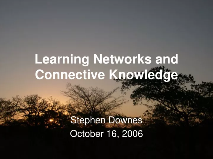 learning networks and connective knowledge