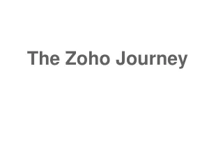 The Zoho Journey
