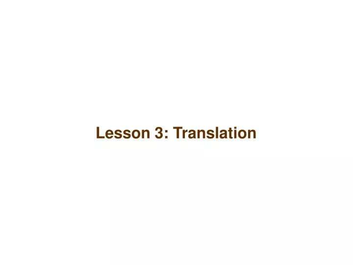 lesson 3 translation