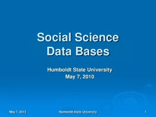 Social Science Data Bases