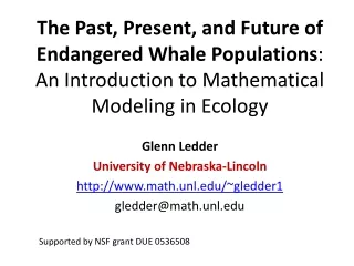 Glenn  Ledder University of Nebraska-Lincoln math.unl/~gledder1