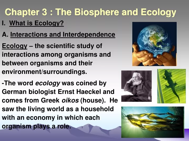 chapter 3 the biosphere and ecology