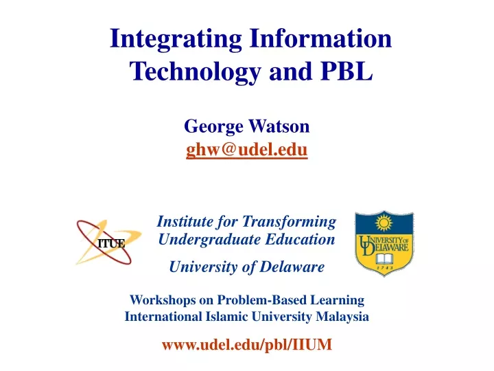 integrating information technology and pbl