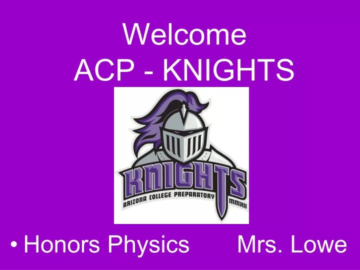 welcome acp knights