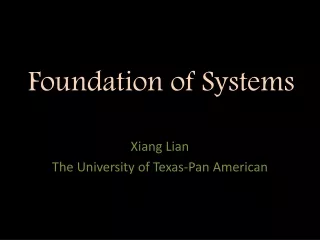 Foundation of Systems