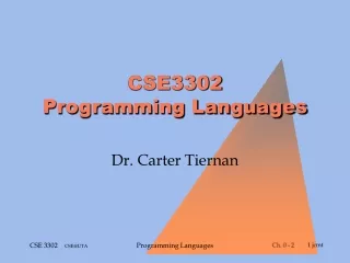 CSE3302 Programming Languages