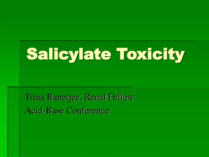 salicylate toxicity