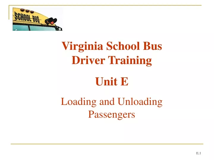 virginia school bus driver training unit