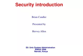 Security introduction