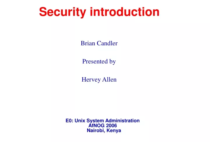 security introduction