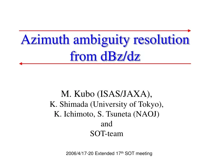 azimuth ambiguity resolution from dbz dz