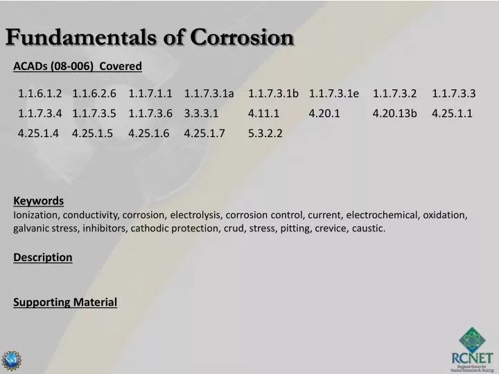 fundamentals of corrosion