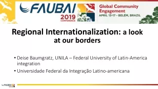 Regional Internationalization:  a  look at our  borders