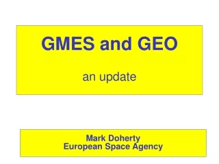 GMES and GEO an update
