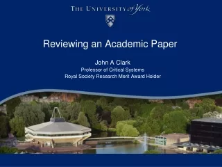 Reviewing an Academic Paper