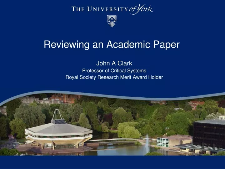 reviewing an academic paper