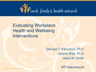 Evaluating Workplace Health and Wellbeing Interventions