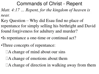 Commands of Christ - Repent