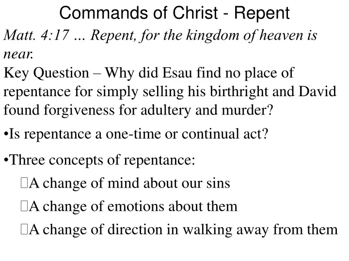 commands of christ repent