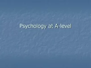 Psychology at A-level