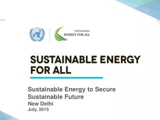 Sustainable Energy to Secure Sustainable Future New Delhi July, 2015
