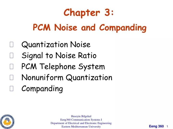 chapter 3 pcm noise and companding